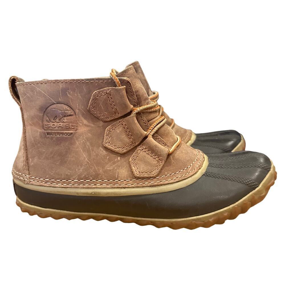 Sorel Women's Out n About Duck Boots sz 6 Leather Waterproof Boots